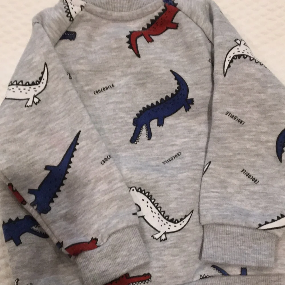 PRIMARK boy crocodile alligator print pullover sweatshirt long sleeve size 9-12M